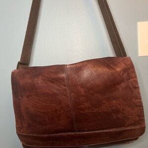 Classic Brown Leather Messenger Bag
